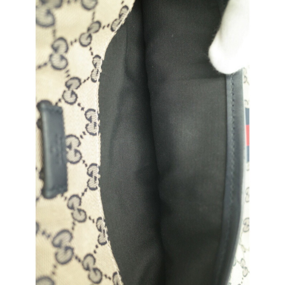 Gucci GG Monogram Brown Web Flat Messenger Bag red green web - Picture 6 of 9